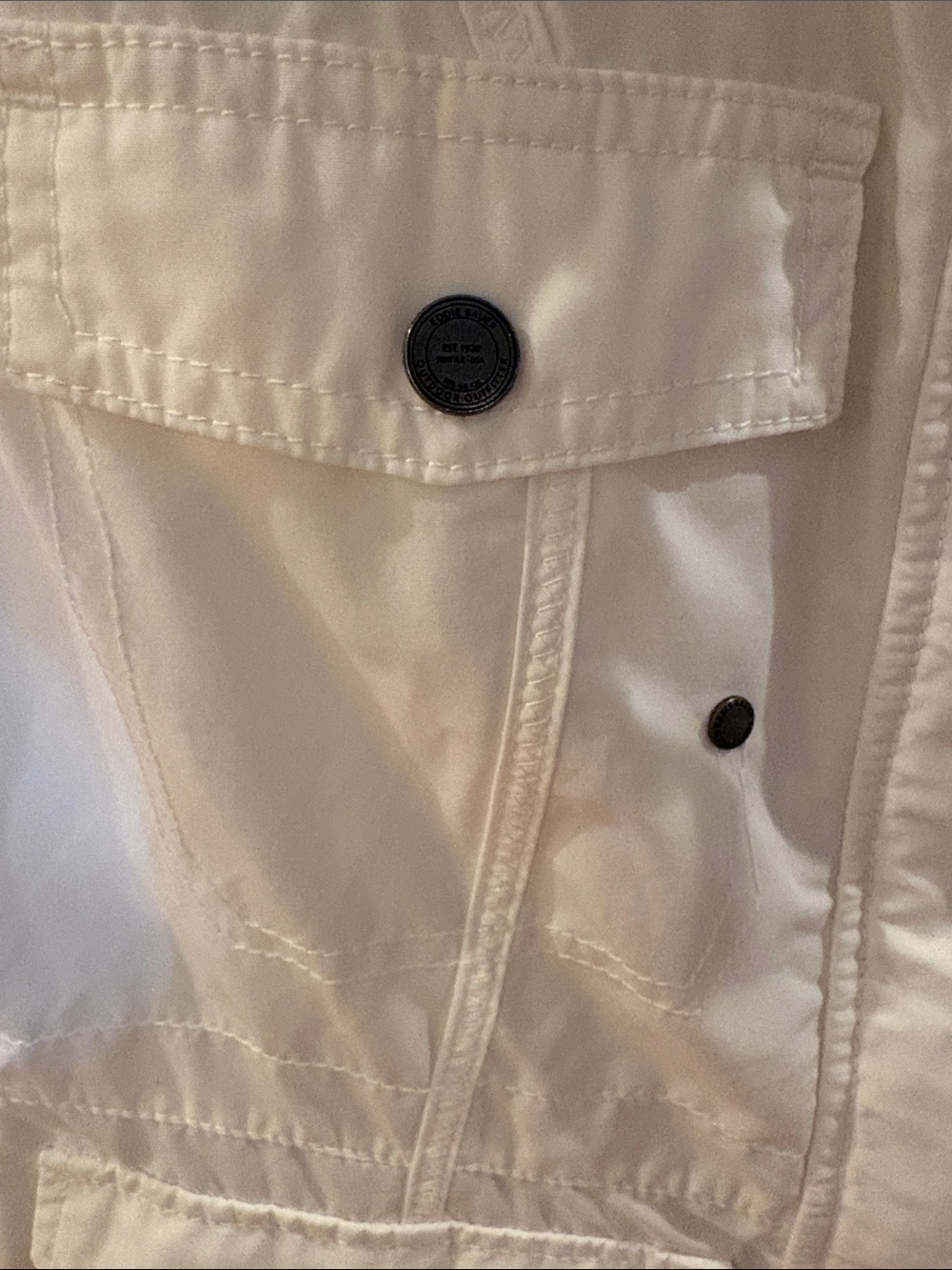Eddie Bauer White Utility Vest with High Collar - Picture 9 of 11